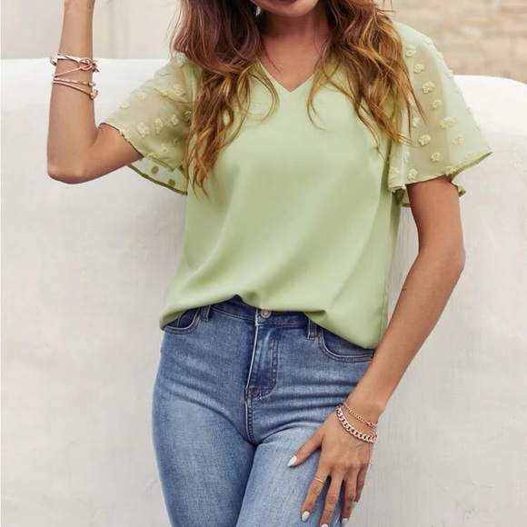 Boho Swiss dot sleeve blouse - Picture 6 of 7